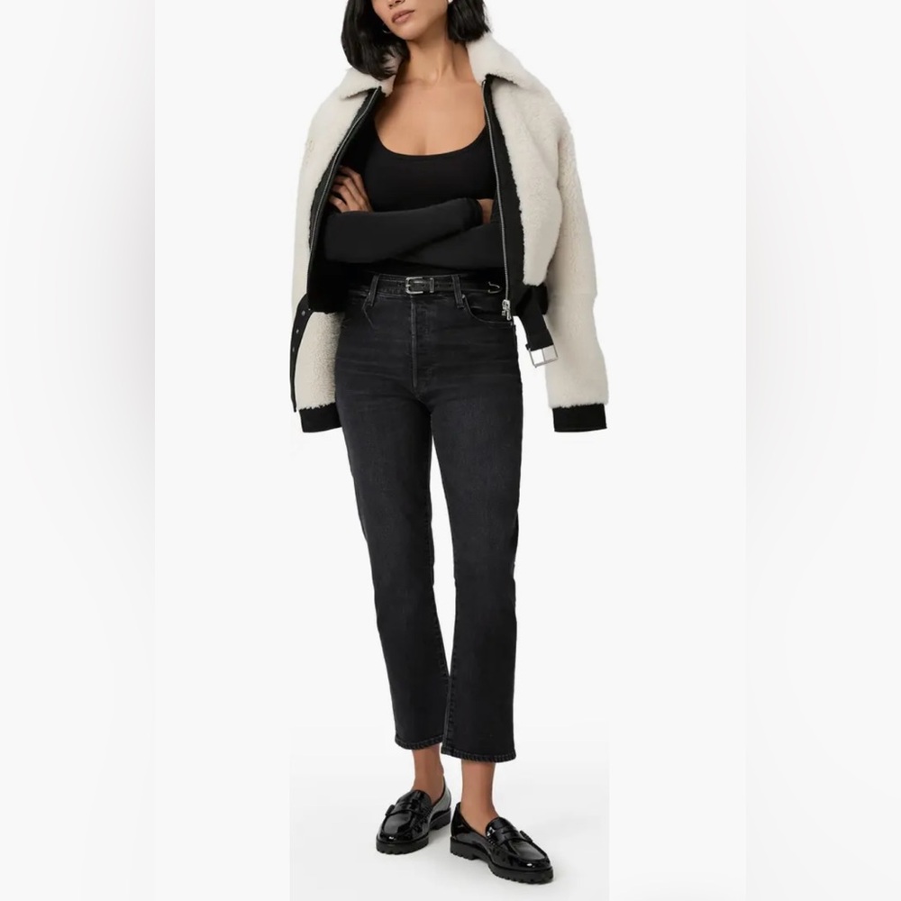 PAIGE Billy Crop High Waist Straight Leg Jeans